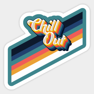 Chill Out Vintage Stripes Sticker